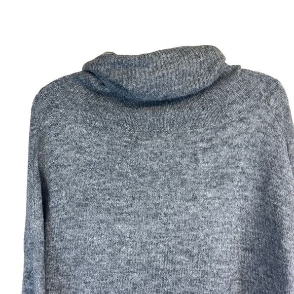 New STITCHDROP Heather Gray Turtleneck Sweater Dress Kangaroo Pocket Women's M - Picture 11 of 13